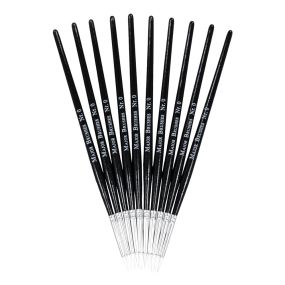 White Synthetic Sable Brushes Size 0 - pack of 10 | Creative Activity