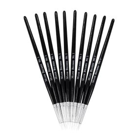 White Synthetic Sable Brushes Round Tip Size 1 - Pack of 10