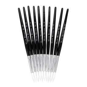 White Synthetic Sable Brushes Size 10 - pack of 10 | Creative Activity