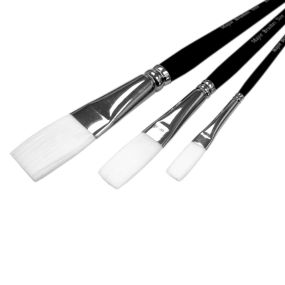 One Stroke White Synthetic Sable Brushes - set of 3 | Creative Activity