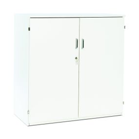 Lockable Storage Cupboard 1000 - White h1018mm c/w 1f &2 adj sh | Creative Activity