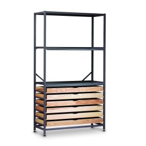 TecniStor Static Metal Storage w1055xh1850mm c/w shelf/dwr unit | Creative Activity