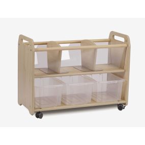 Mobile Clear View Storage Unit with 3 Clear Tubs | Creative Activity