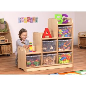 Stepped Storage Right Hand with 6 Clear Tubs | Creative Activity