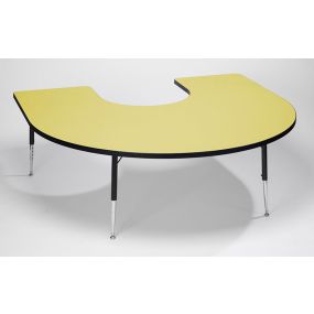 Height Adjustable Horseshoe Table - Yellow | Creative Activity