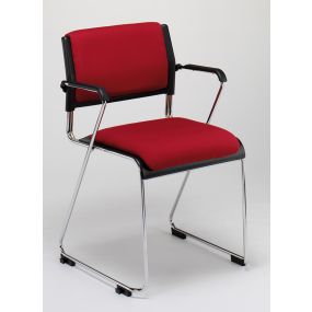 Kraft Sled Frame Fully Upholstered Sidechair with Arms | Creative Activity