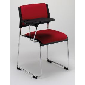 Kraft Sled Frame Fully Upholstered Chair with Writing Tablet | Creative Activity