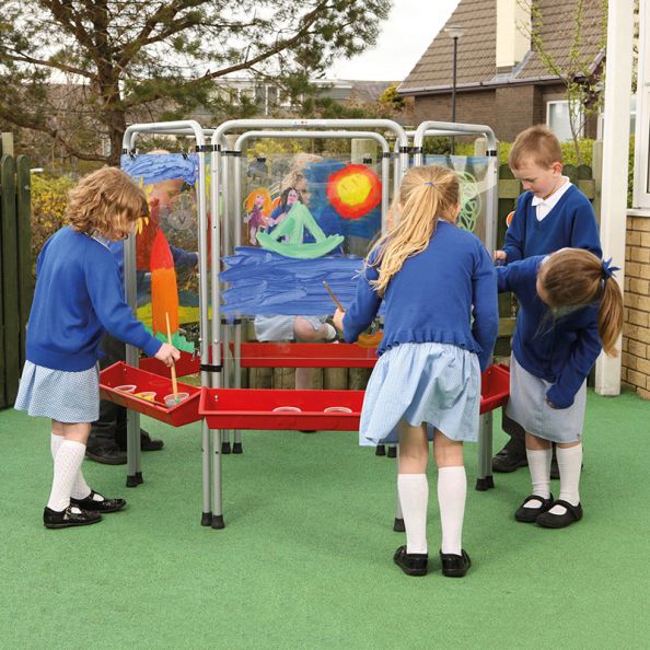 Outdoor Multi Panel Easy Clean 6 Sided Easel | Creative Activity