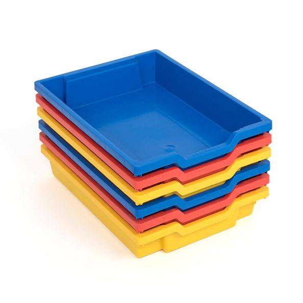 Gratnells Storage Trays 6 Pack Multicoloured Shallow | Creative Activity