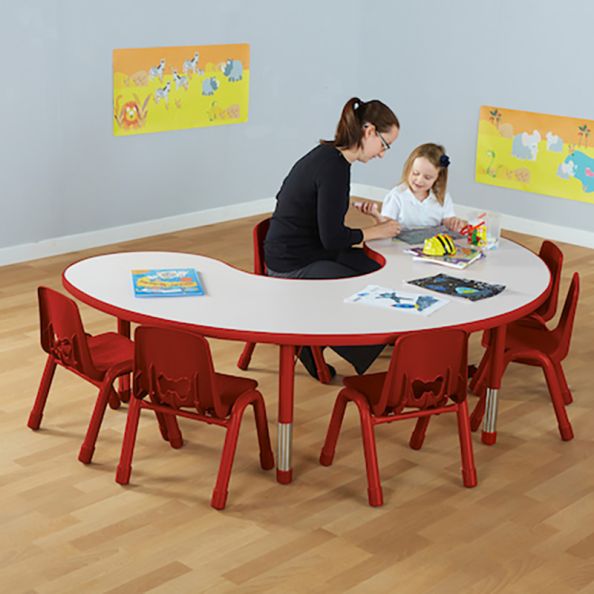 Valencia Height Adjustable Table Red | Creative Activity