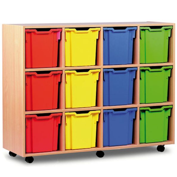 Mobile Tray Storage Unit With 12 Jumbo Trays Clear | Creative Activity