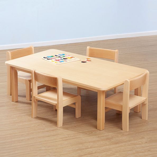 Beech Veneer Rectangular Table L1200mm & Chairs | Creative Activity