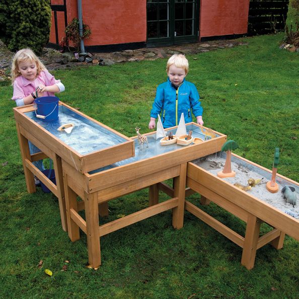 Outdoor Wooden Water and Sand Table with Pump | Creative Activity