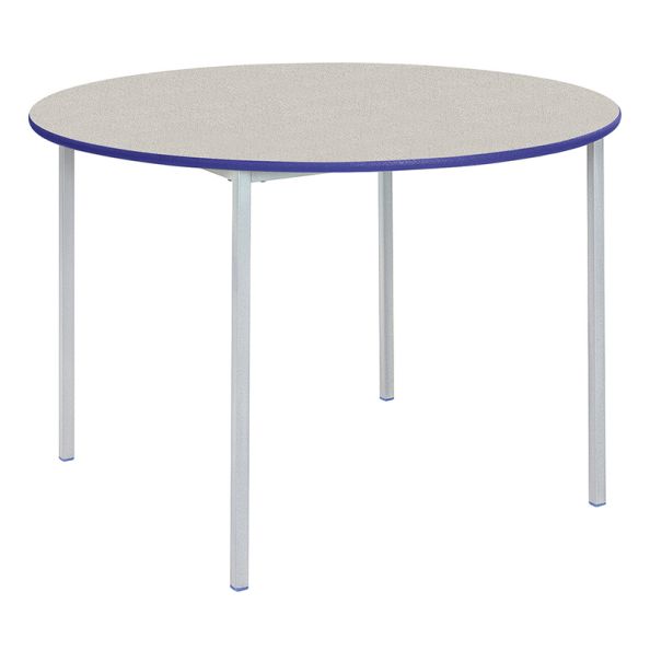 Welded Table Coloured Edge Circ Beech Top Grey Edge H71cm | Creative Activity