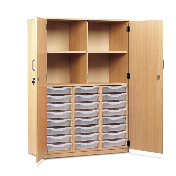 Cupboard with 24 Shallow Trays Clear Trays | Creative Activity