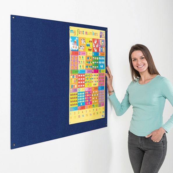 Eco Frameless Noticeboard H1200 x W1500mm Blue | Creative Activity
