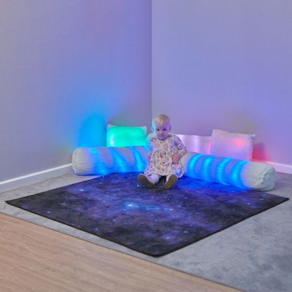 Rechargeable Sensory Fibre Optic Sparkle Rug 100cm