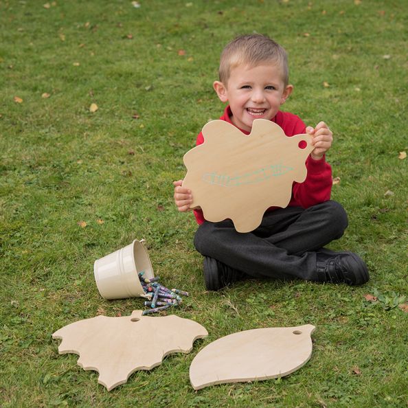 Wooden Leaf Mark Making Boards with Stand | Creative Activity