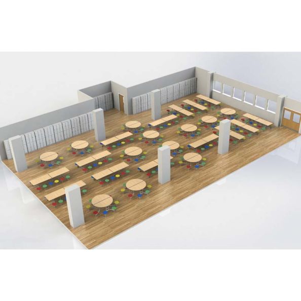 16 Seater Rectangular Folding Tables Red Blue Top | Creative Activity