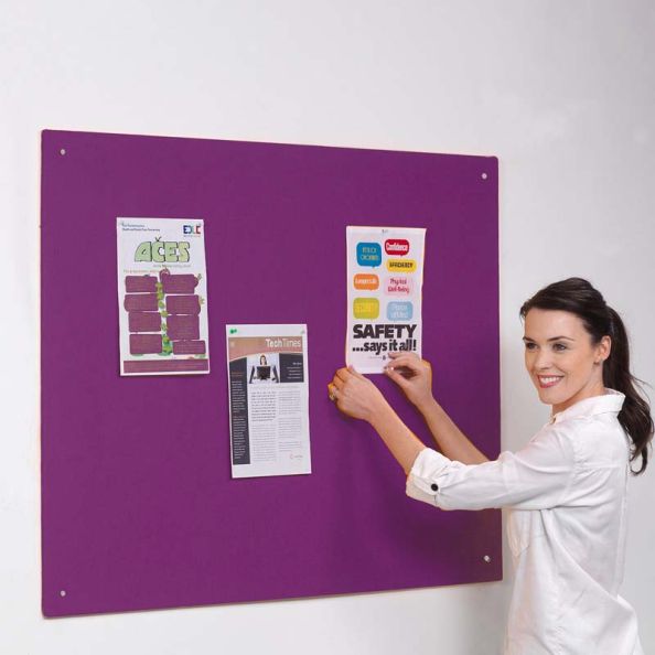 Accents Unframed Noticeboard Plum H600 x W900mm | Creative Activity