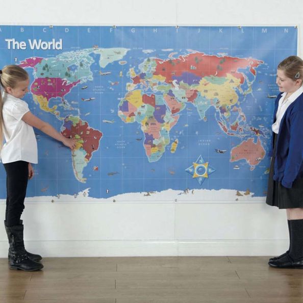 Bee-BotÂ® World Map W0.594 x L0.420m | Creative Activity