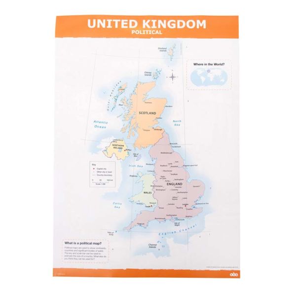 UK Map Political and Physical A1 KS2 | Creative Activity