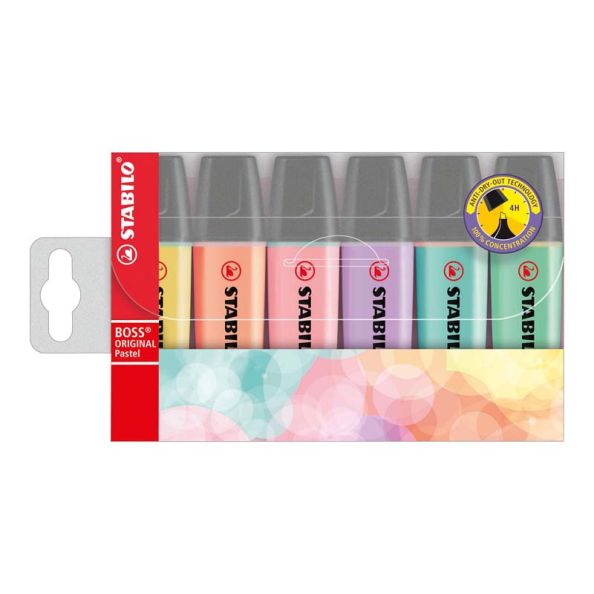STABILO BOSS Pastel Highlighters Chisel Tip