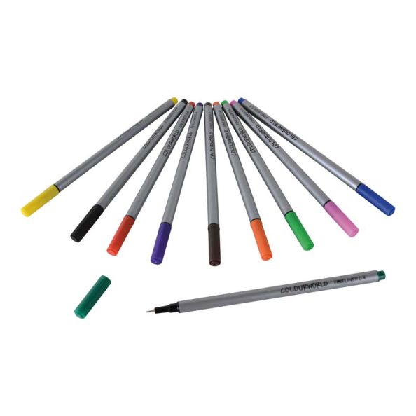 Colourworld Assorted Fineliner Pens 10pk | Creative Activity