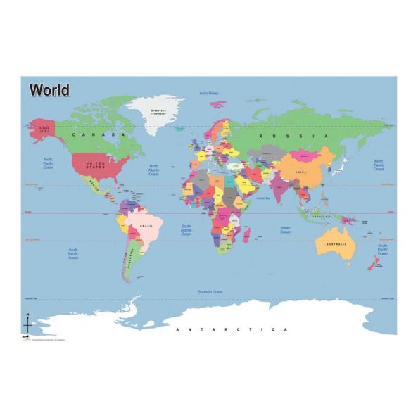 Simple Map of the World A1 | Creative Activity