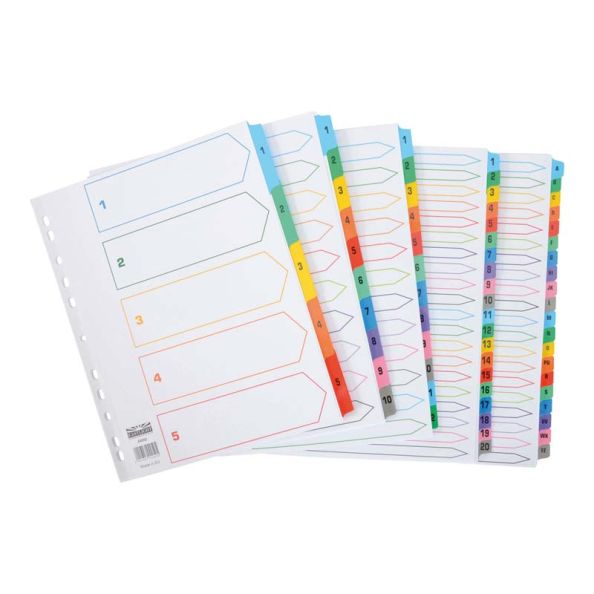 EASTLIGHT Extra Wide A4 Numerical Index Dividers 1-5 set | Creative Activity