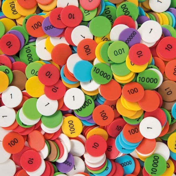 Singapore Colours Place Value Counters 100s 10s 1s 450pk | Creative Activity