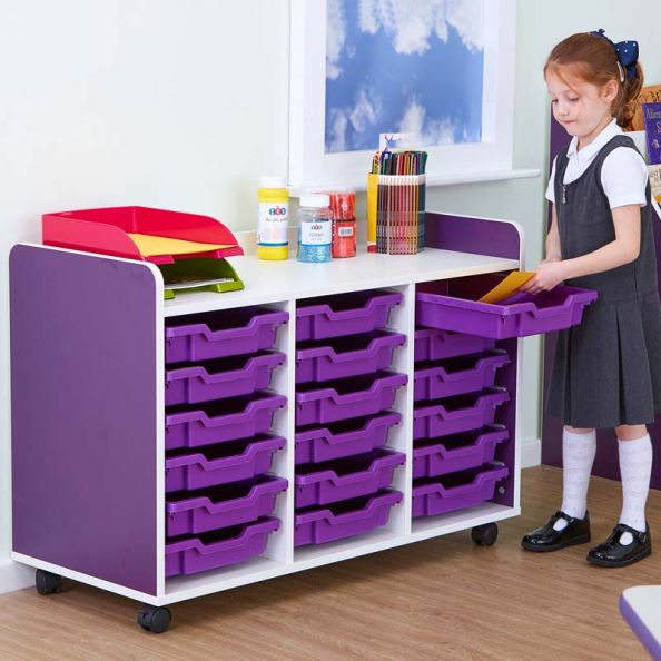 Valencia 18 Tray Storage Unit Purple
