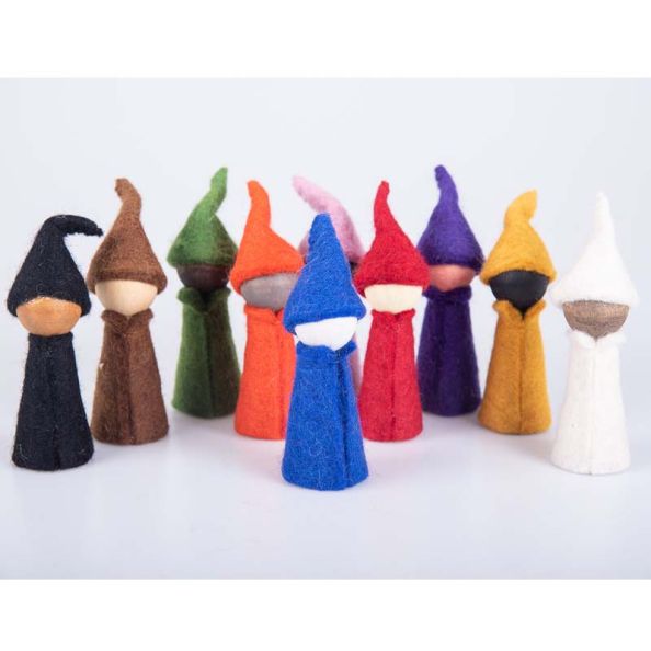 Small World Rainbow Wooden Felt Elves | Creative Activity