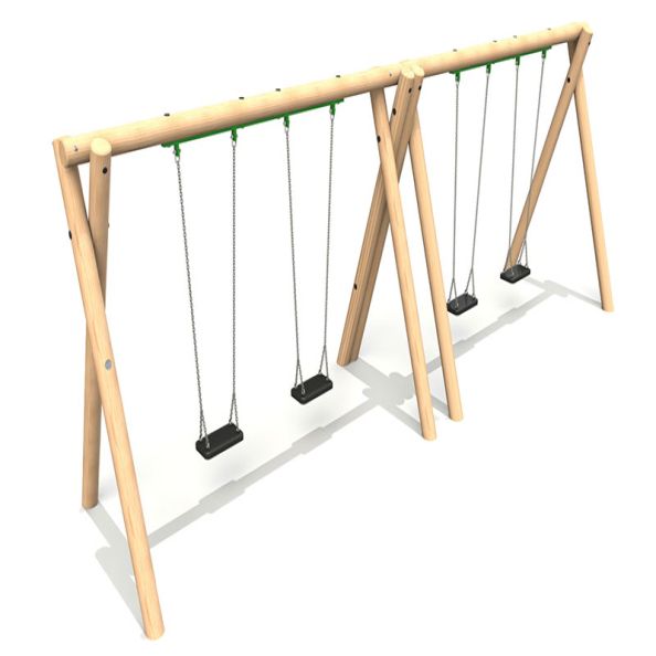 Timber Swing Range - 4 Flat Seats  | Creative Activity