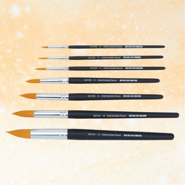 Artist Round Synthetic Brush Set Short handled - pack of 7