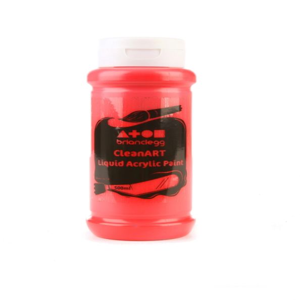 CleanART Acrylic Paint 500ml Red Pack of 10