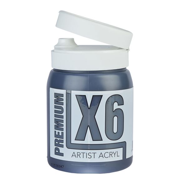 X6 Premium Acryl Acrylic Colour 500ml Mars Black | Creative Activity