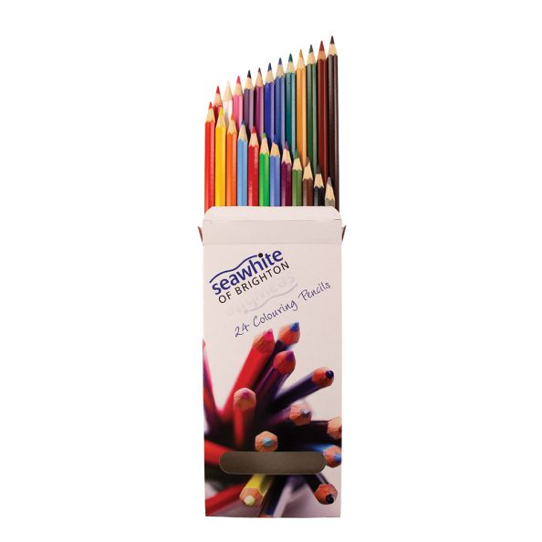 Polycolour Coloured Pencils - Tin of 24 mixed colours | Creative Activity