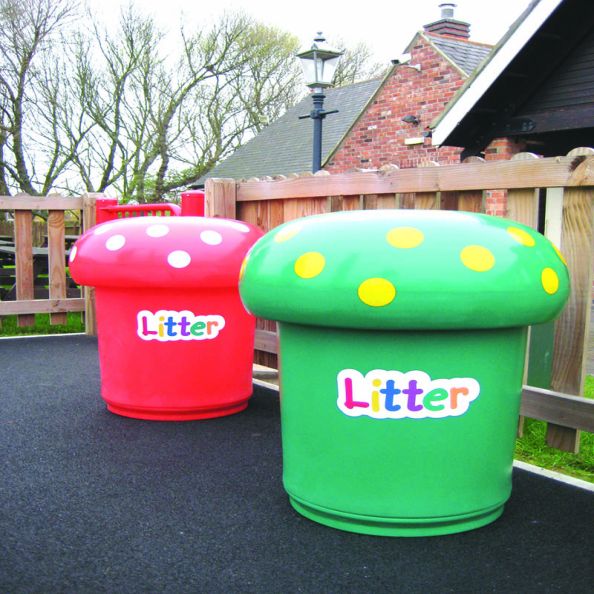 Mushroom Litter Bin - Set of 6