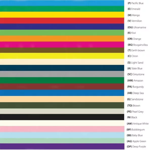 A4 Designers' Paper mix, 250 sheet pk, all 25 colours