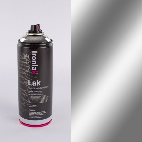 Ironlak Acrylic Spray Paint  400ml Can - Bright Chrome | Creative Activity
