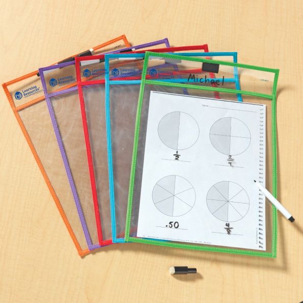 Clear Write and Wipe Work Storage Pockets | Educational Resources | Creative Activity