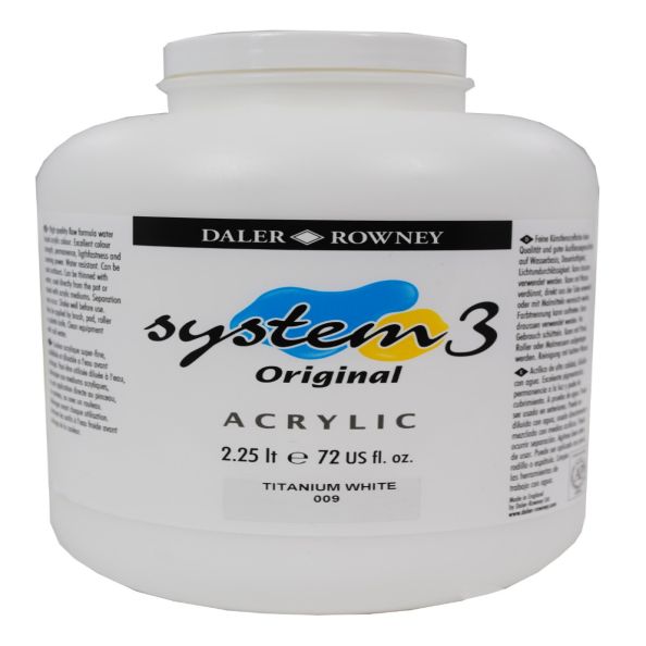System 3 Original Acrylic Colour 2.25 Litres White | Creative Activity