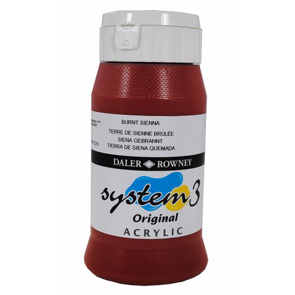 System 3 Original Acrylic Colour 500ml Burnt Sienna | Creative Activity