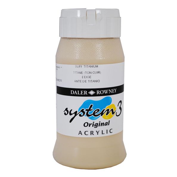 System 3 Original Acrylic Colour 500ml Buff Titanium | Creative Activity