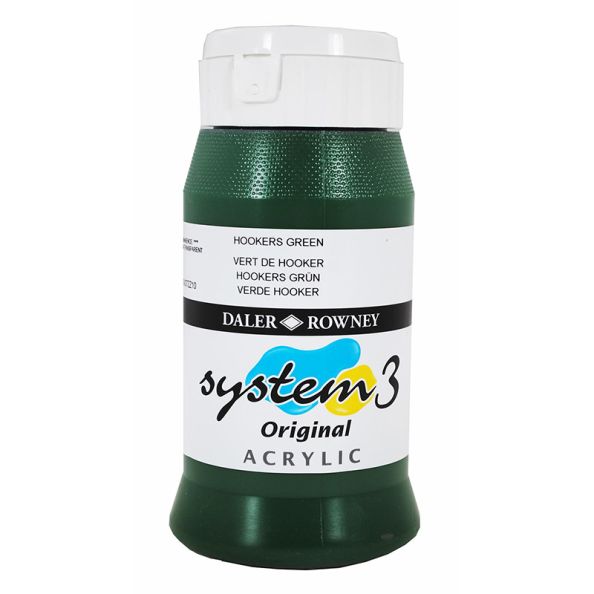 System 3 Original Acrylic Colour 500ml Hooker's Green | Creative Activity