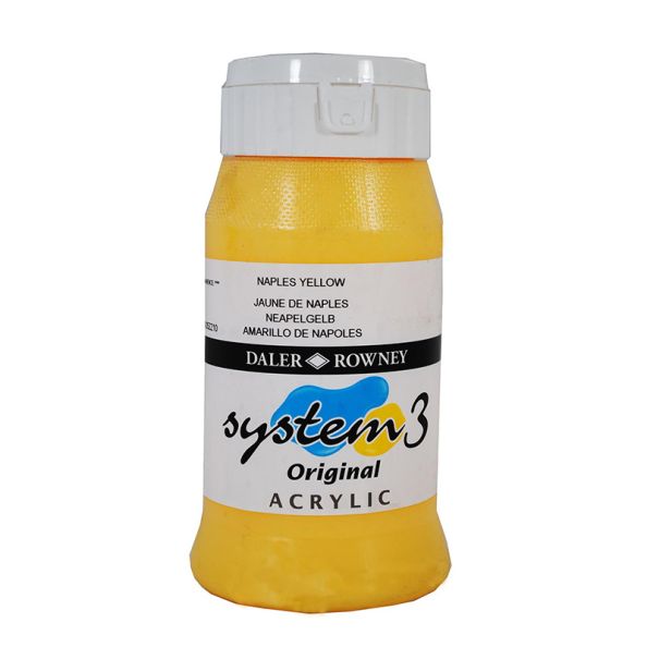 System 3 Original Acrylic Colour 500ml Naples Yellow | Creative Activity