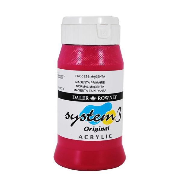 System 3 Original Acrylic Colour 500ml Process Magenta | Creative Activity