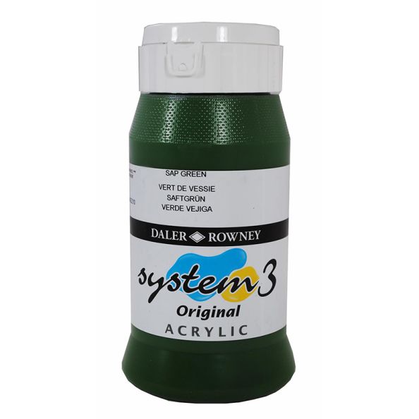 System 3 Original Acrylic Colour 500ml Sap Green | Creative Activity
