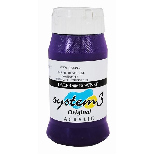 System 3 Original Acrylic Colour 500ml Velvet Purple | Creative Activity